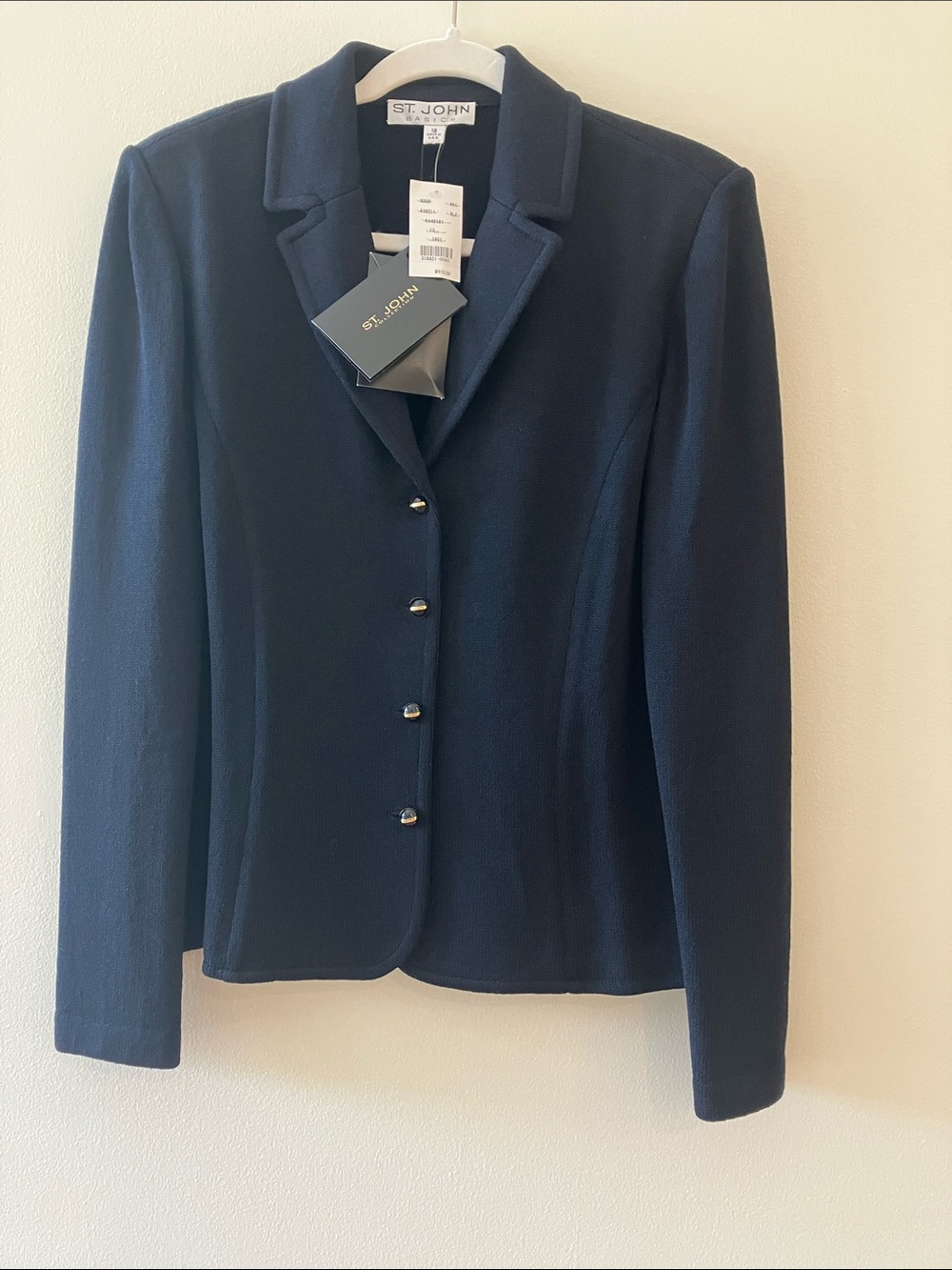 St. John Basics Black Knit 3 Piece Suit Set (Jacket, Pants, Skirt) Sz 12 - NWT - Picture 2 of 16